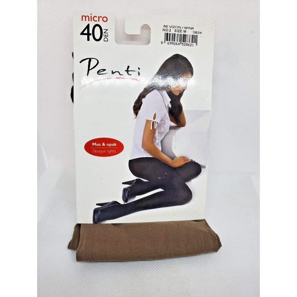 Penti Micro 40 Denier 86 Mink #2 Size Medium Mus & Opak Opaque Tights 8621
